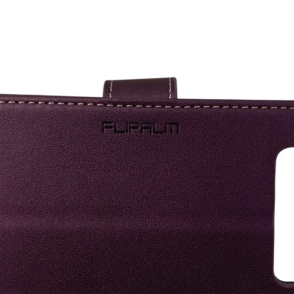 FlipPalm Purple PU Leather Wallet Flip Case Folio Card Holder Phone Cover - New